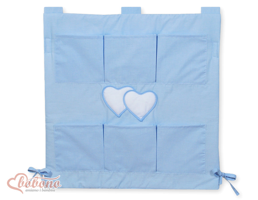 Cot tidy- Hanging Hearts pink