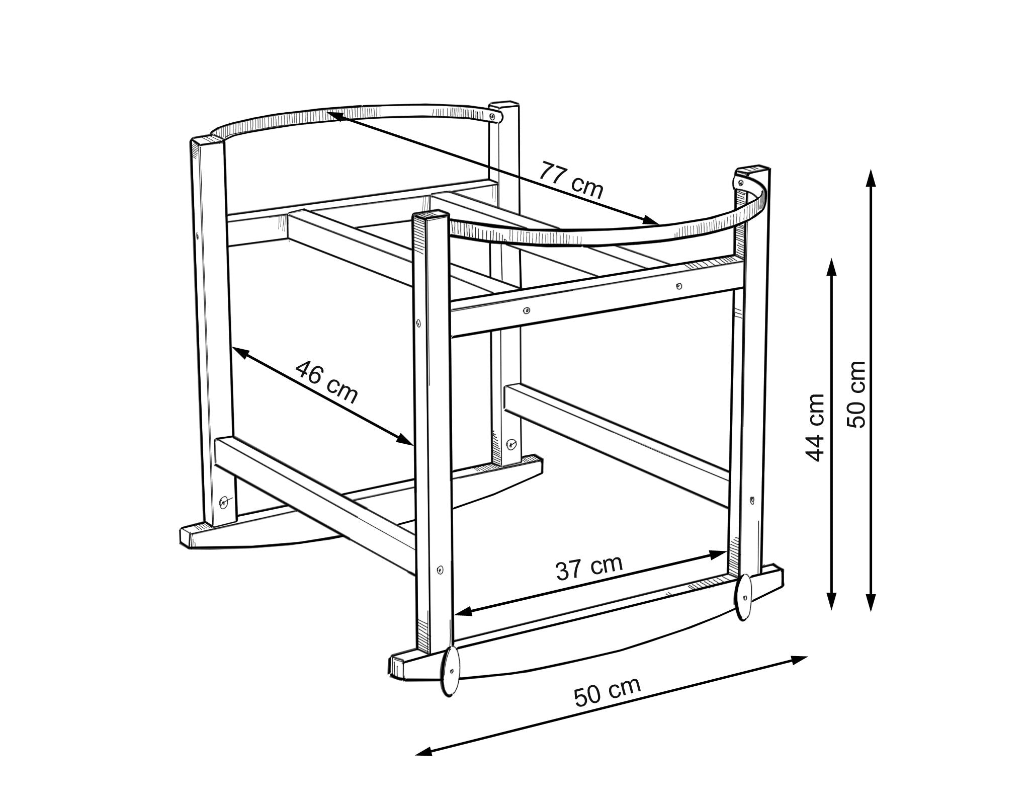 Moses basket BOHO Handmade with cradle - lila