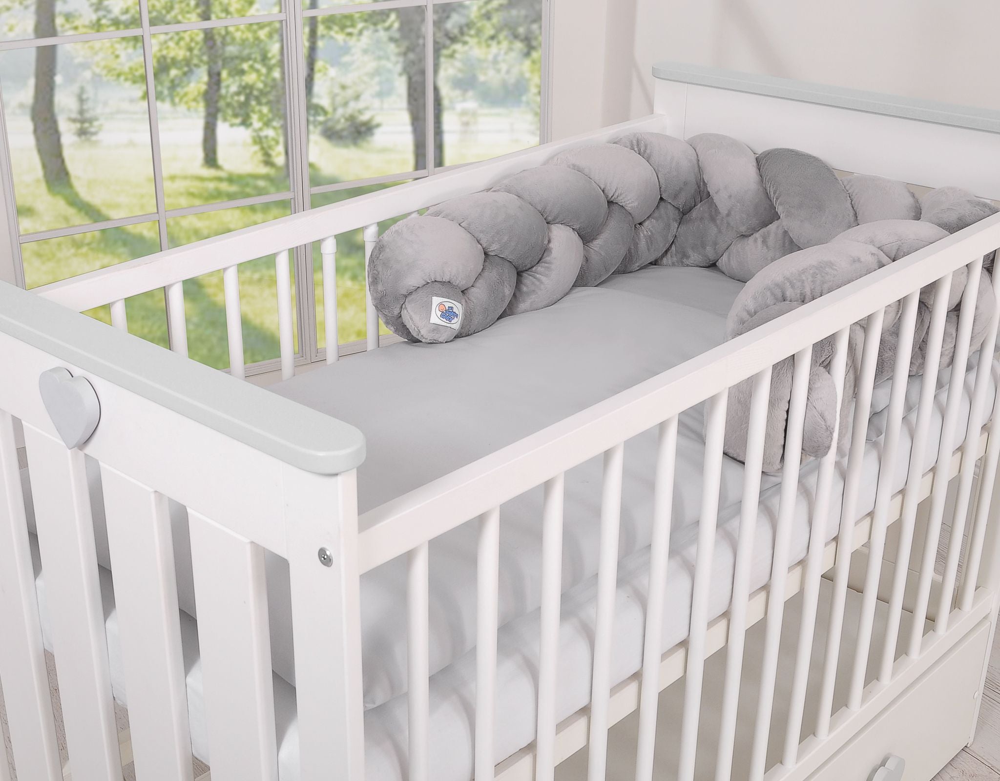 Knot bumper minky 180cm- gray