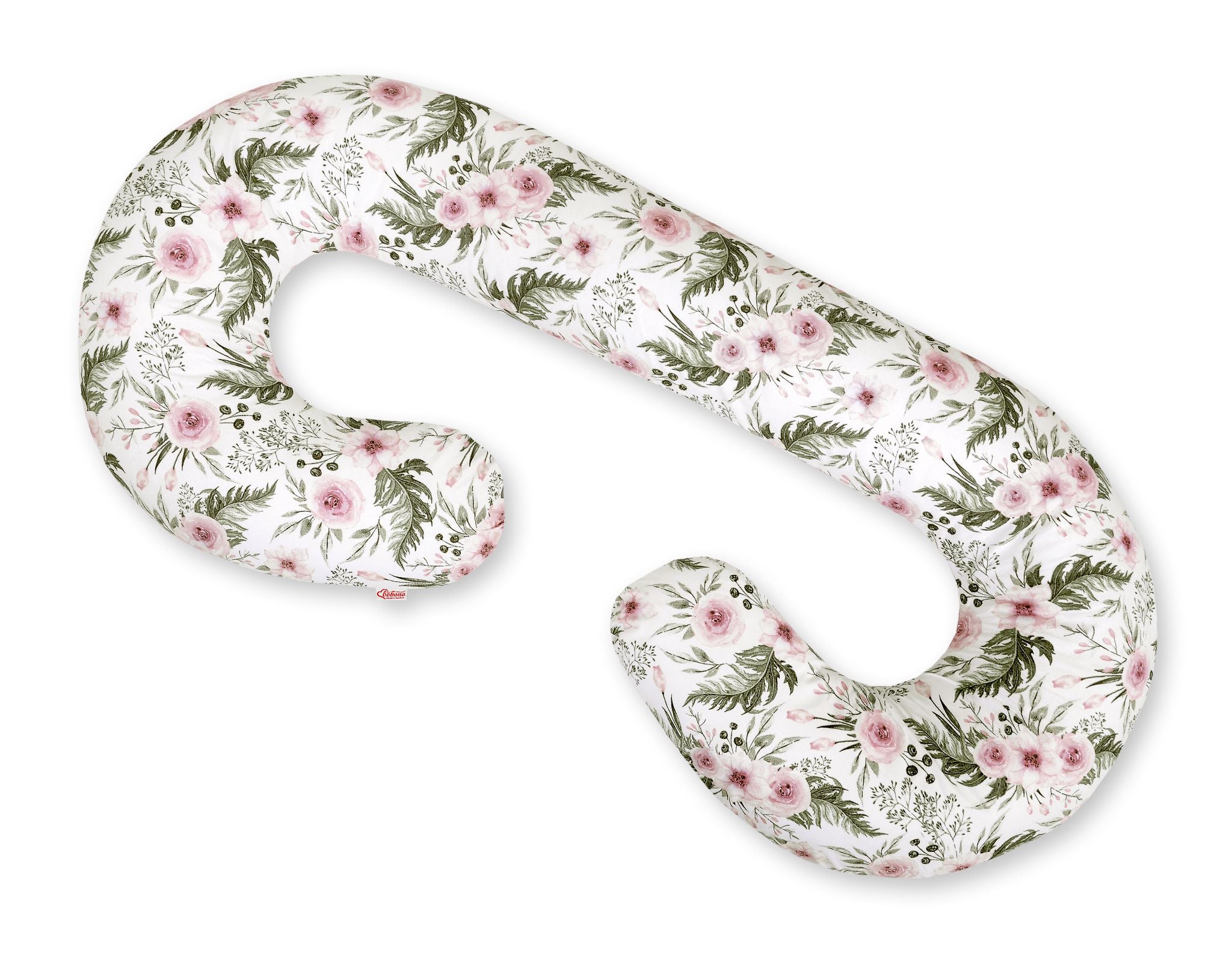 Maternity Support Pillow C, removable pillowcase - peony flower pink