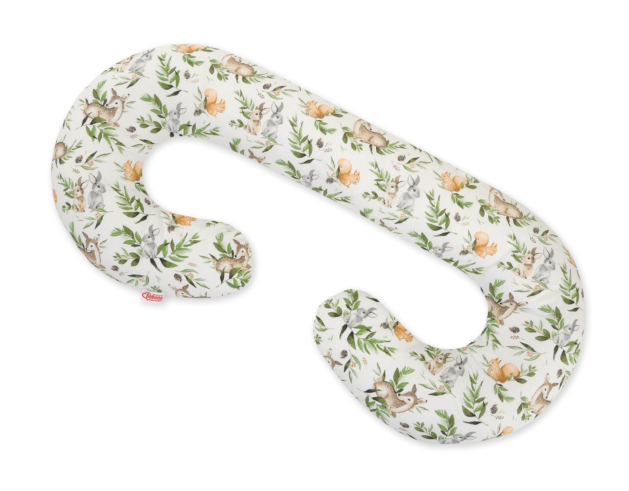 Maternity Support Pillow C, removable pillowcase - Woodland green