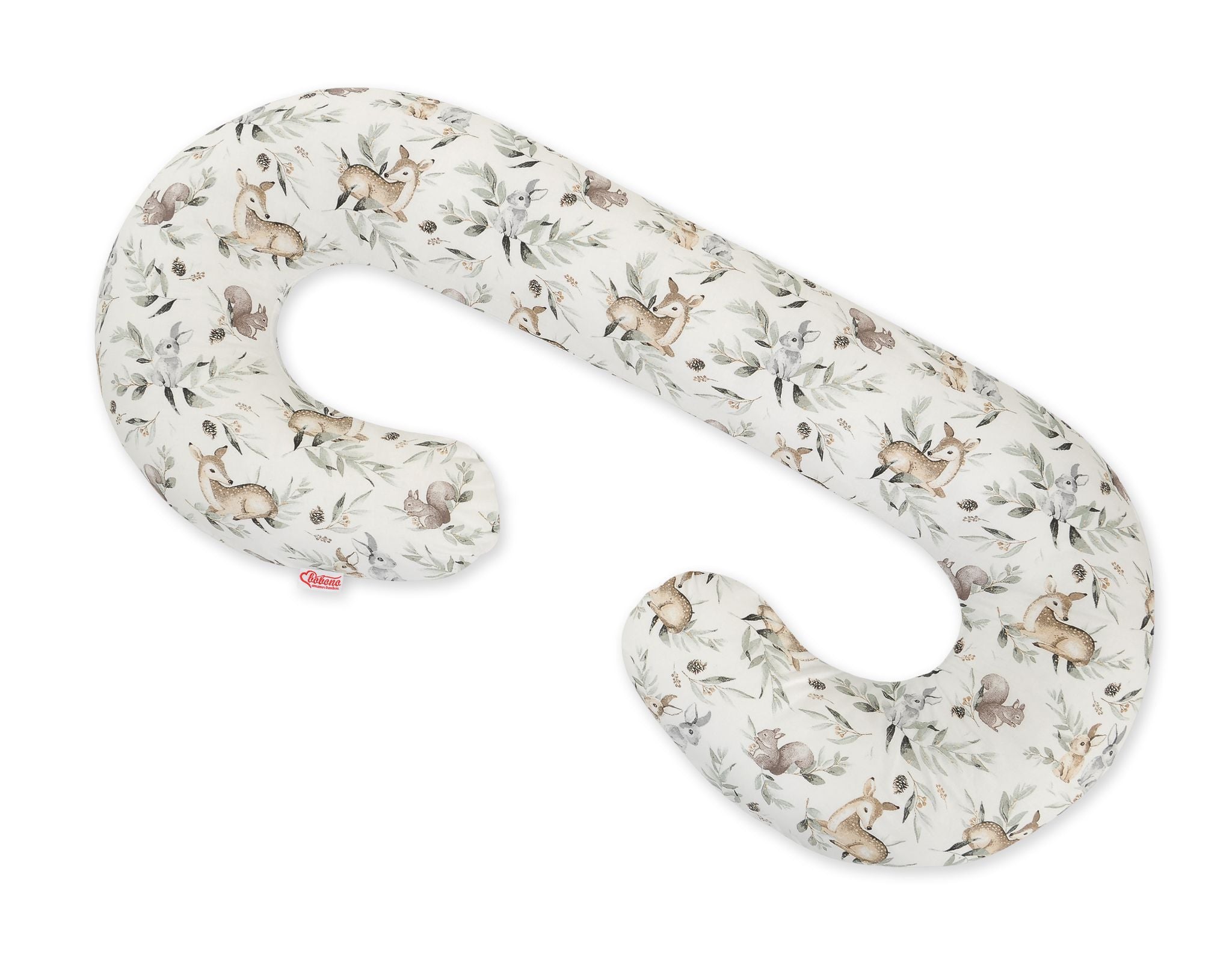 Maternity Support Pillow C, removable pillowcase - Woodland olive