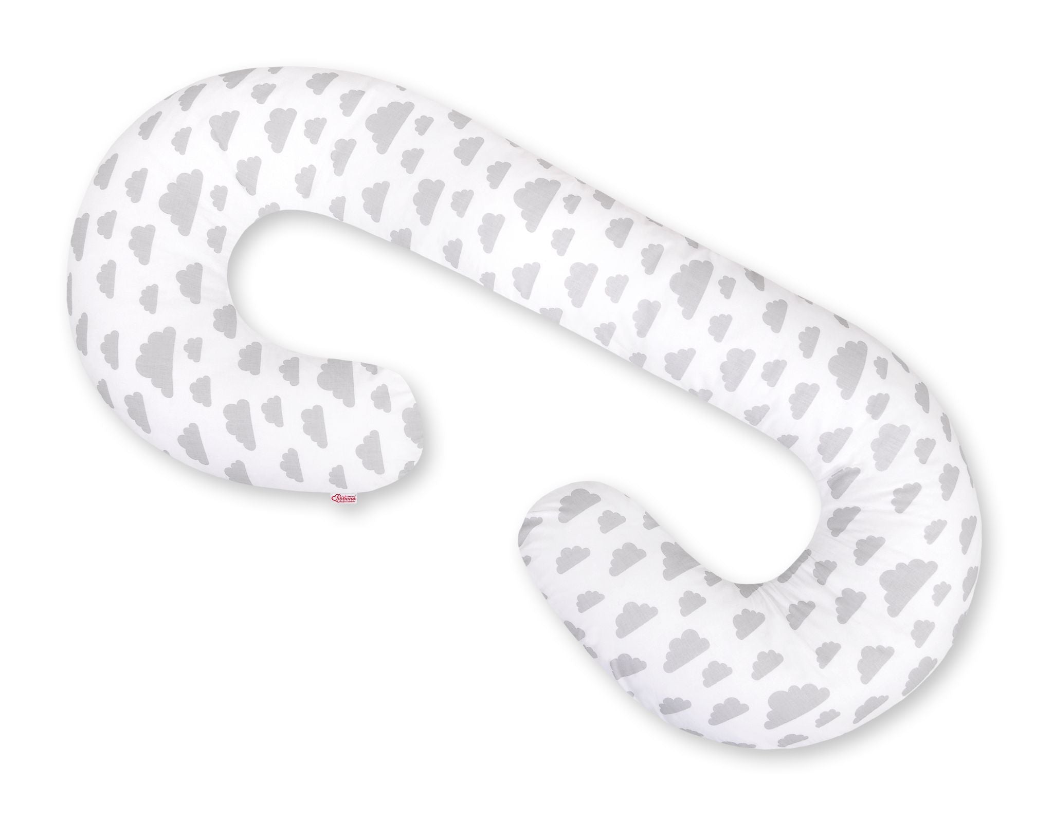 Maternity Support Pillow C, removable pillowcase - clouds gray
