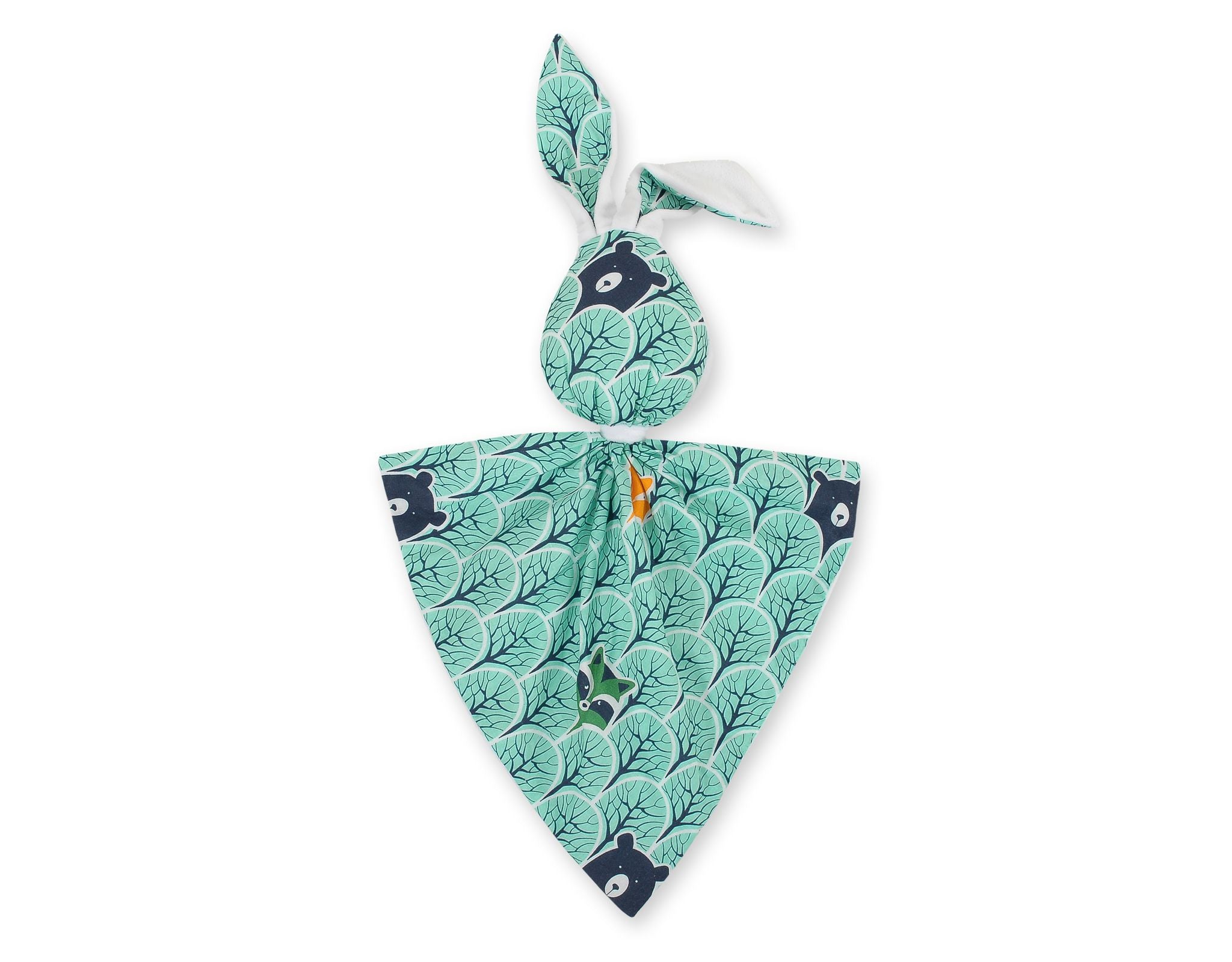 Cuddly rabbit double-sided - mint forest/white