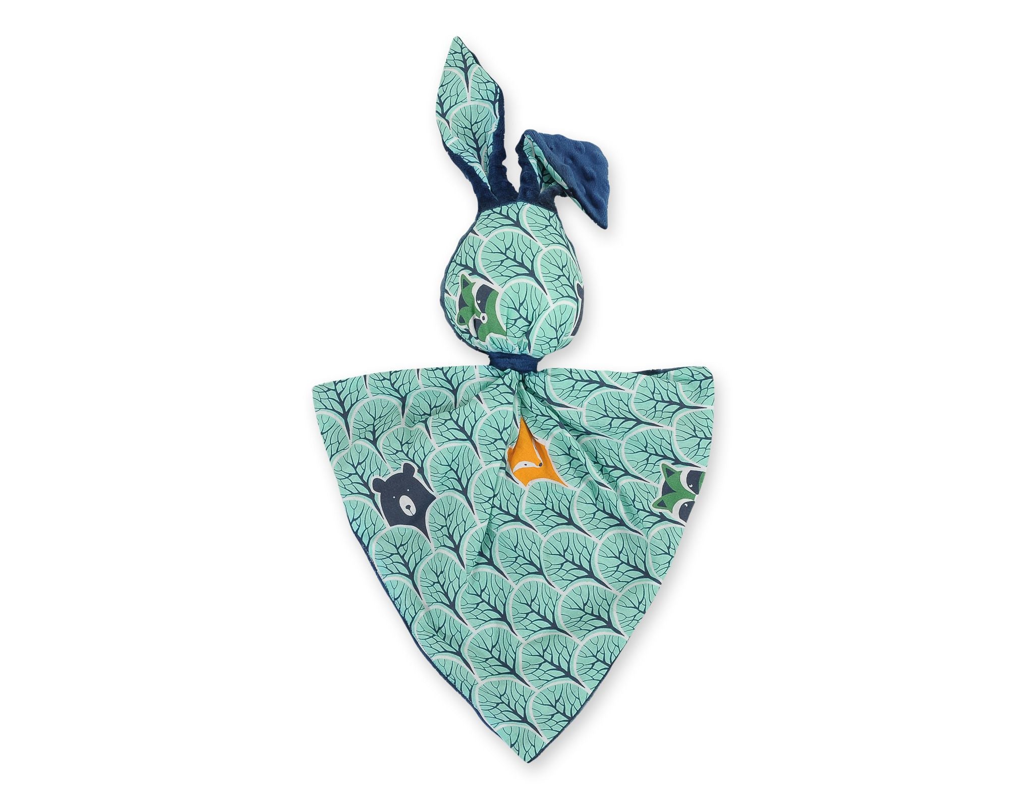 Cuddly rabbit double-sided - mint forest/dark blue