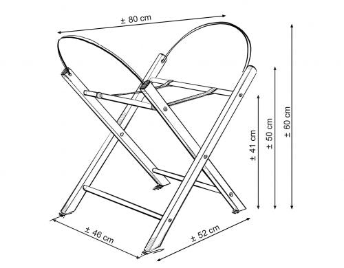 Moses basket BOHO Handmade with stand - laurel