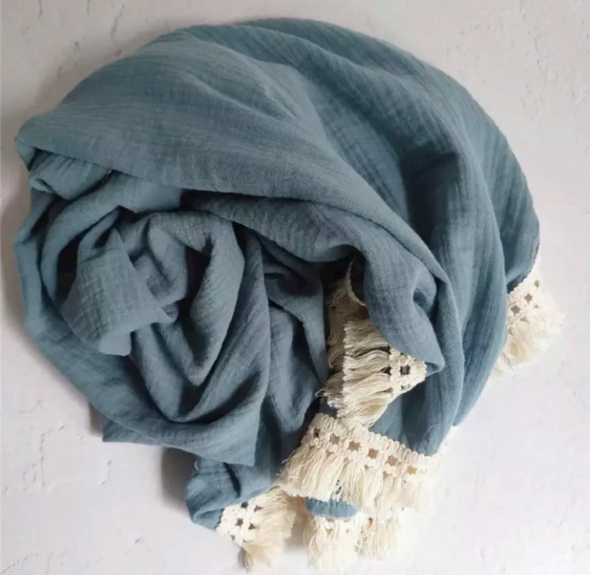 Muslin blanket blue