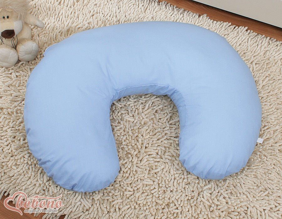 Breastfeeding Pillow Nursing Croissant Pillow, removable, Hands-Free Feeding- blue
