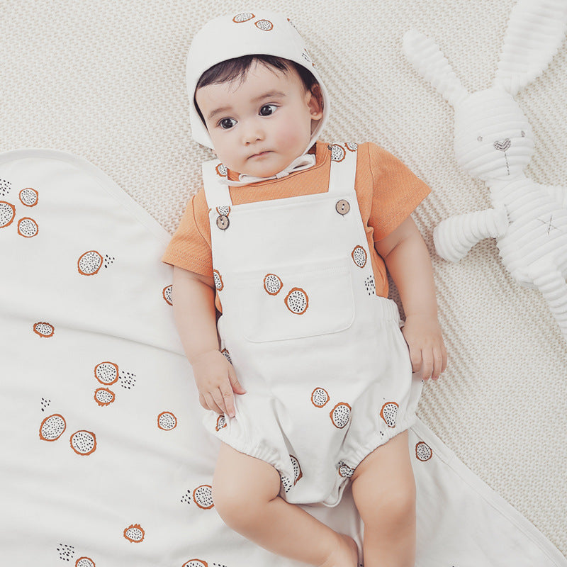 Soft Cotton Baby Romper with Straps