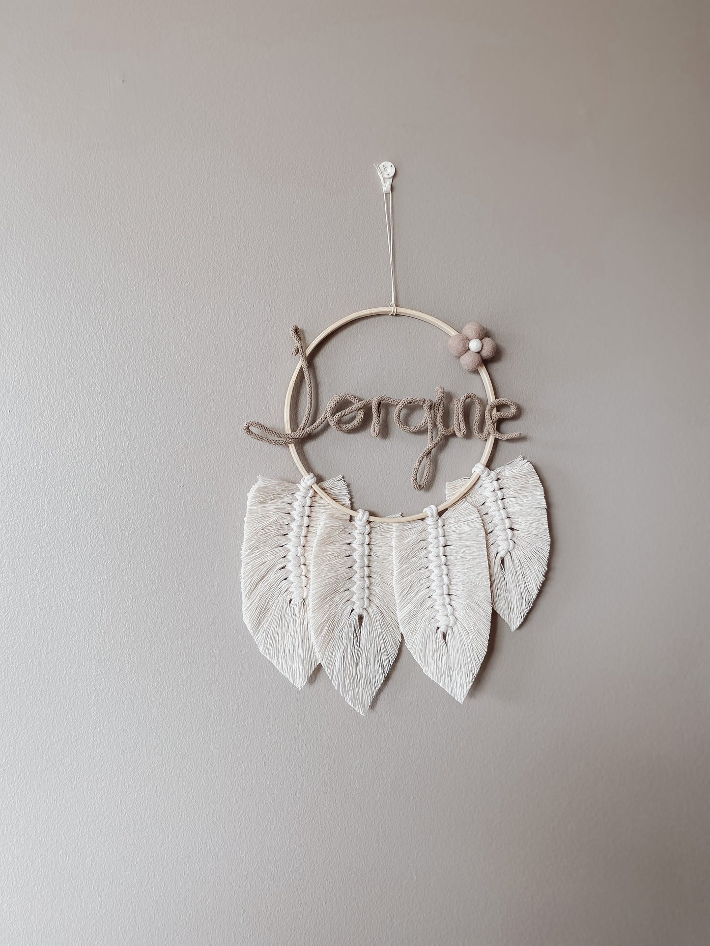 Personalized name badge feathers
