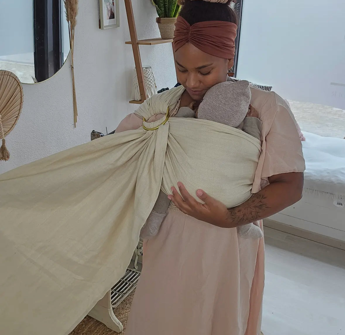 Ring sling Beige