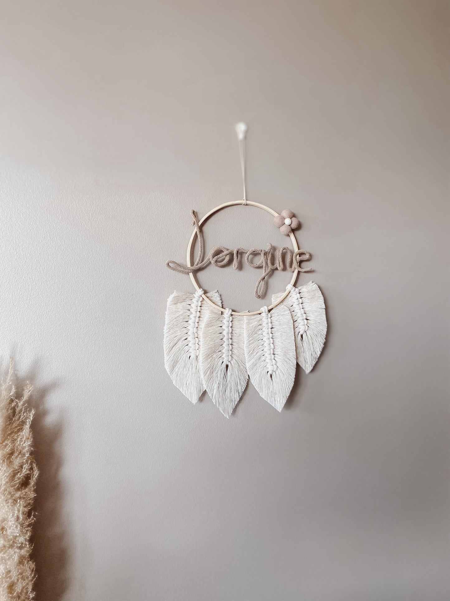 Personalized name badge feathers