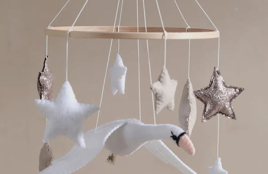 Swan baby mobile
