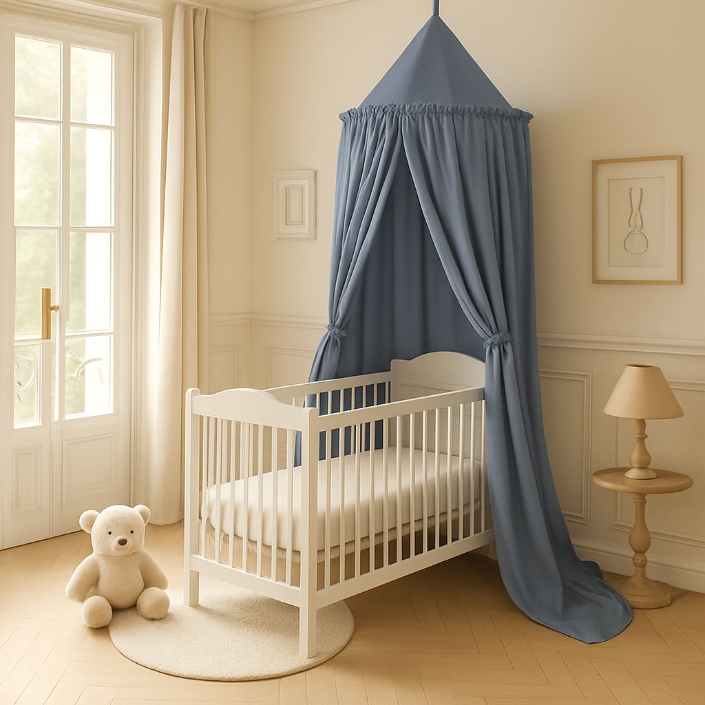 Hanging cotton canopy for children's room  - pastel blue