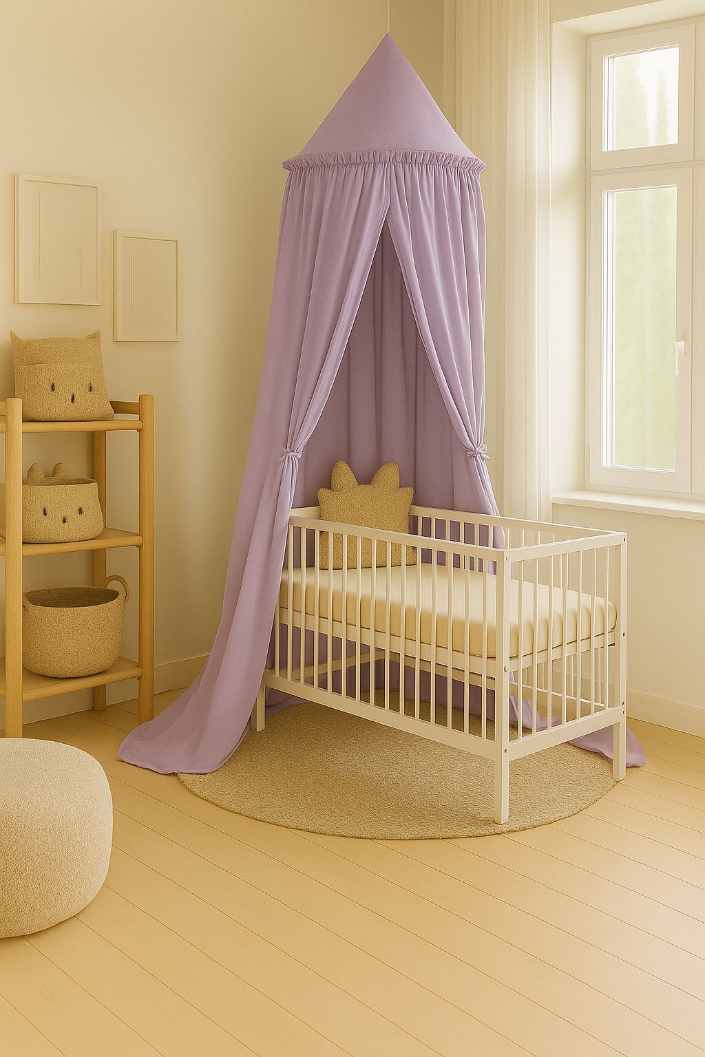 Hanging cotton canopy for children's room  - lila