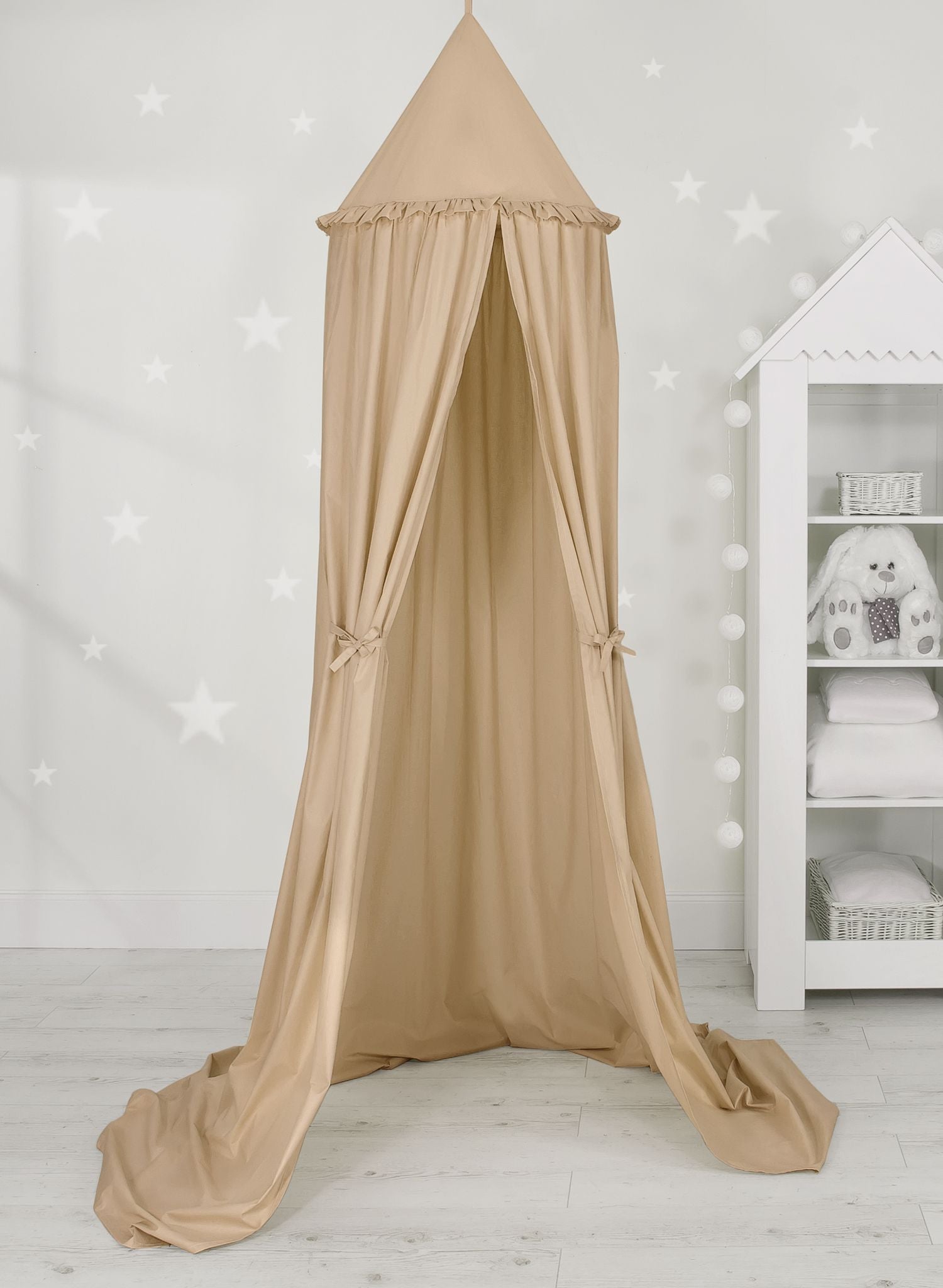 Hanging cotton canopy for children's room - beige