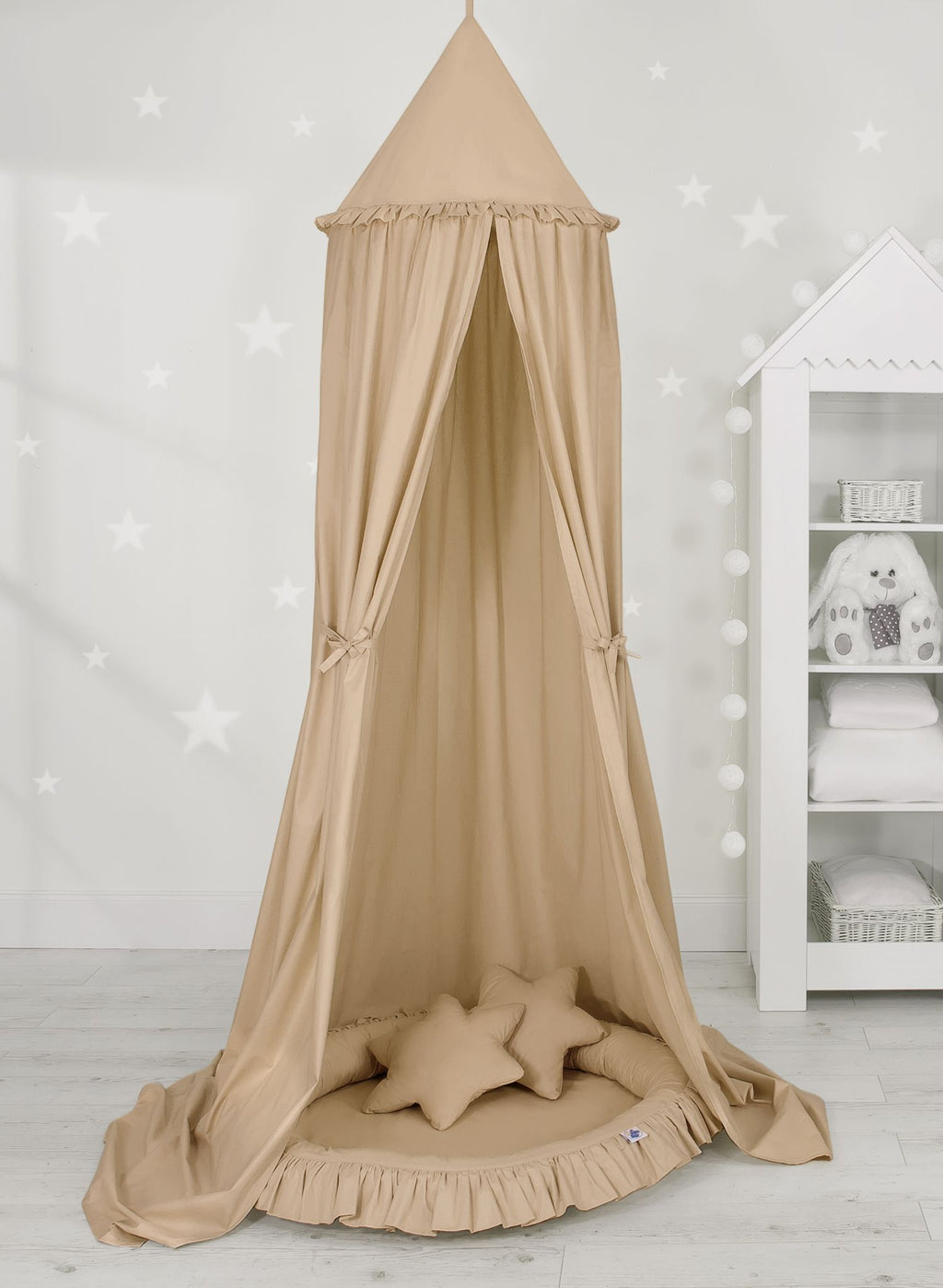 Nest with flounce - beige