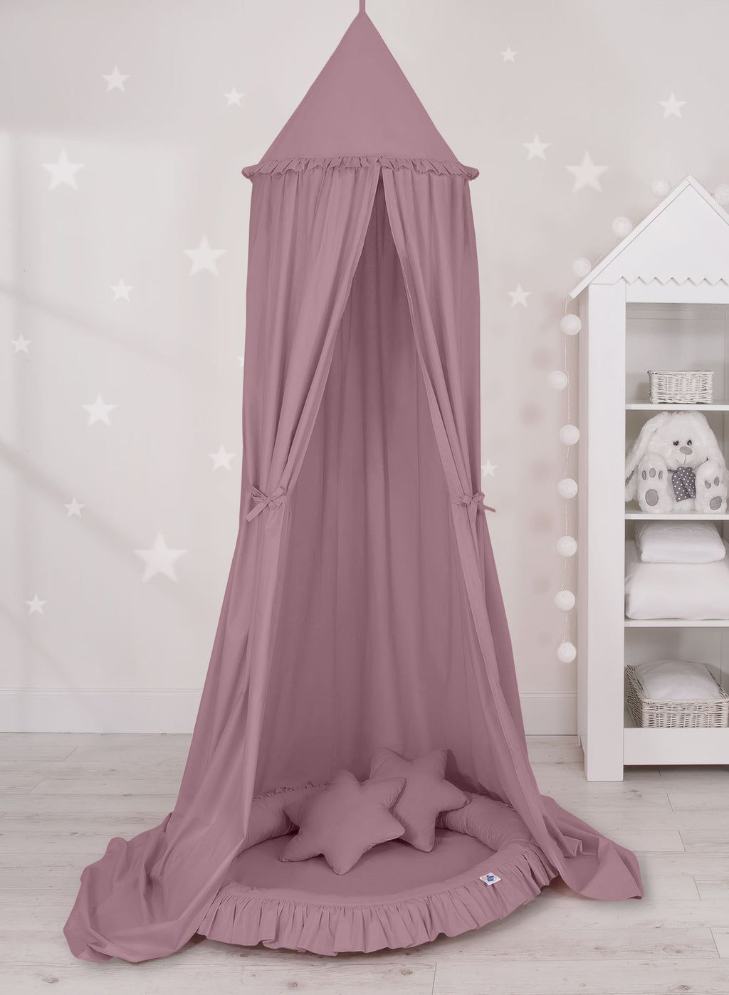 Hanging cotton canopy for children's room  - pastel violet