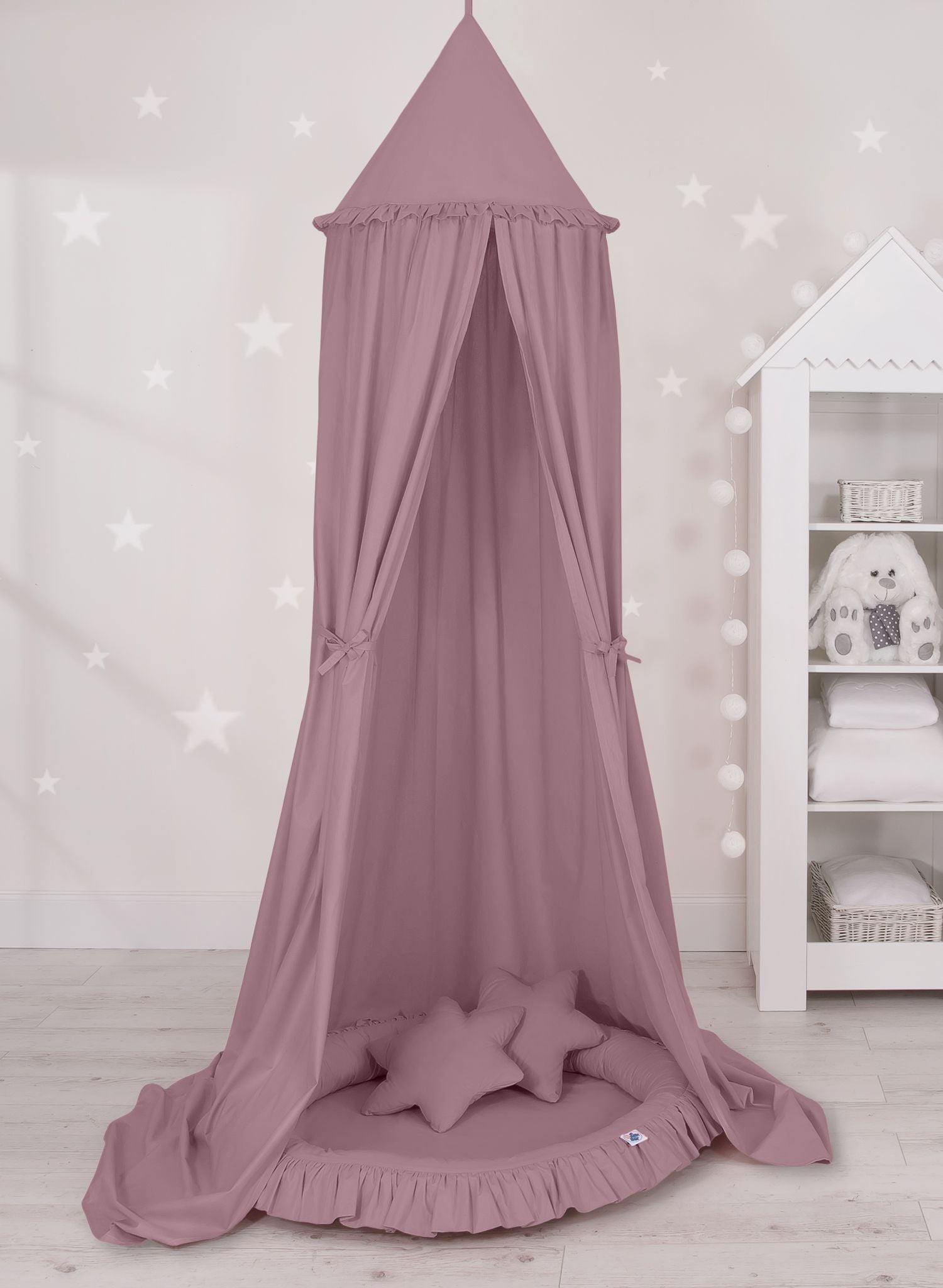 Hanging cotton canopy for children's room  - pastel violet
