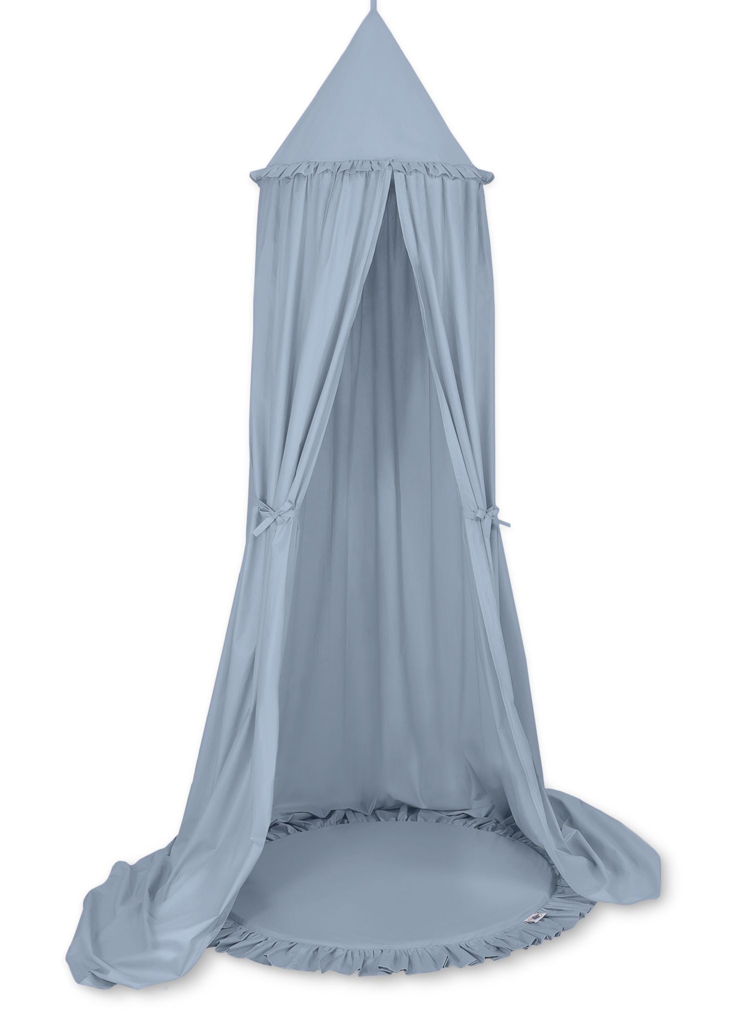 Set: Hanging baldachin for children's room cotton + Floor play mat- pastel blue