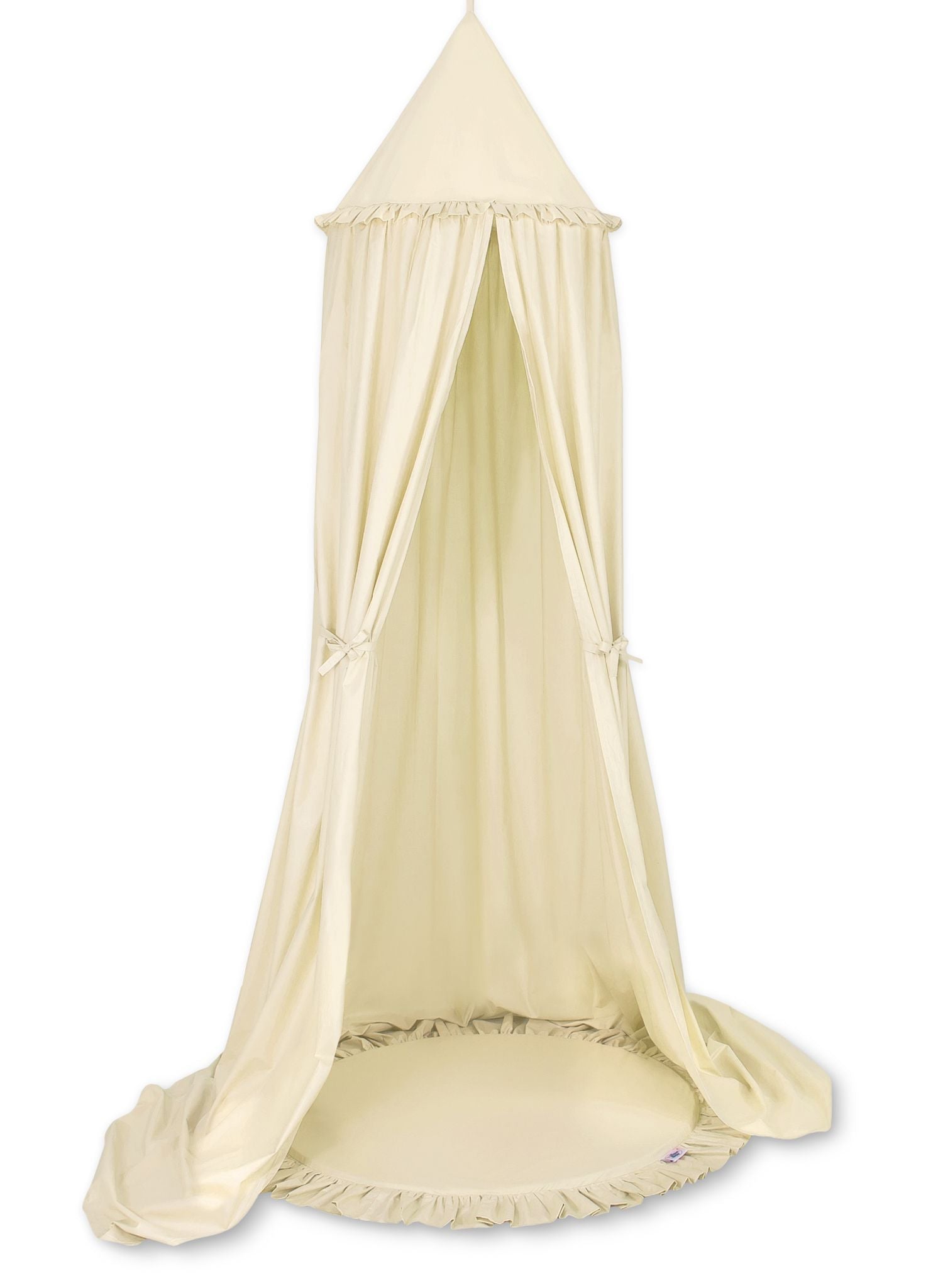 Set: Hanging baldachin for children's room cotton + Floor play mat- cream