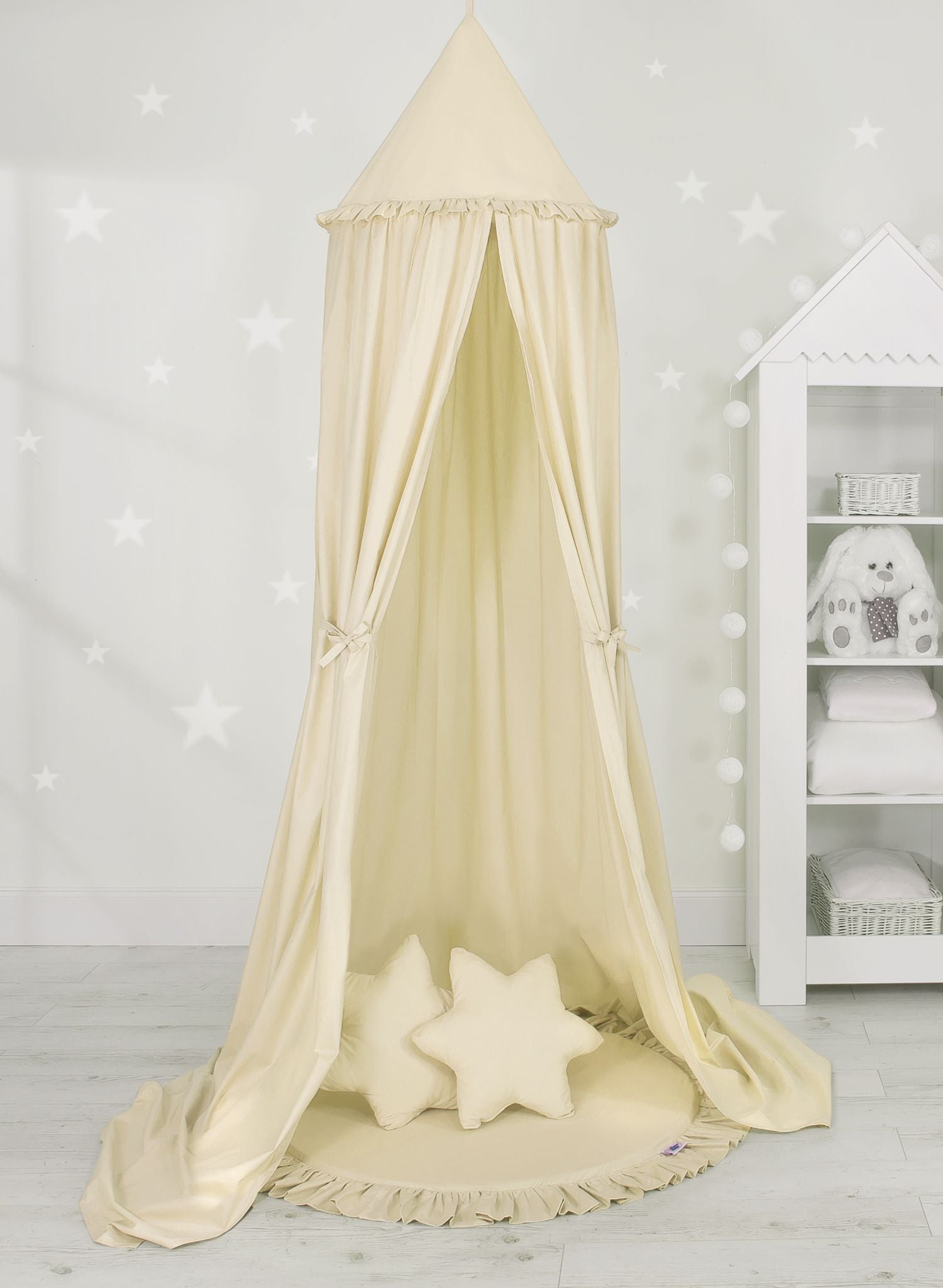 Hanging cotton canopy for children's room  - cream