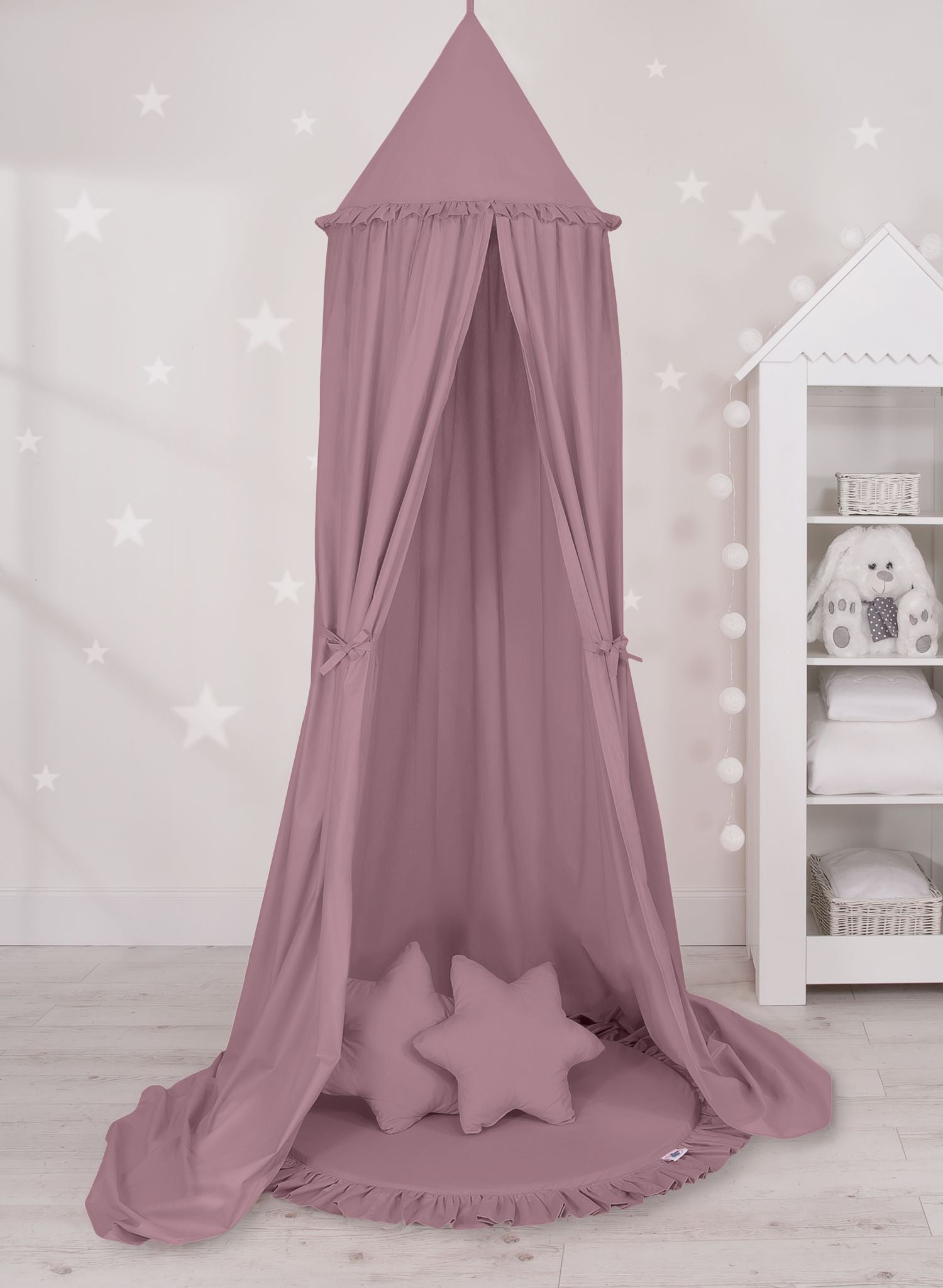 Hanging cotton canopy for children's room  - pastel violet