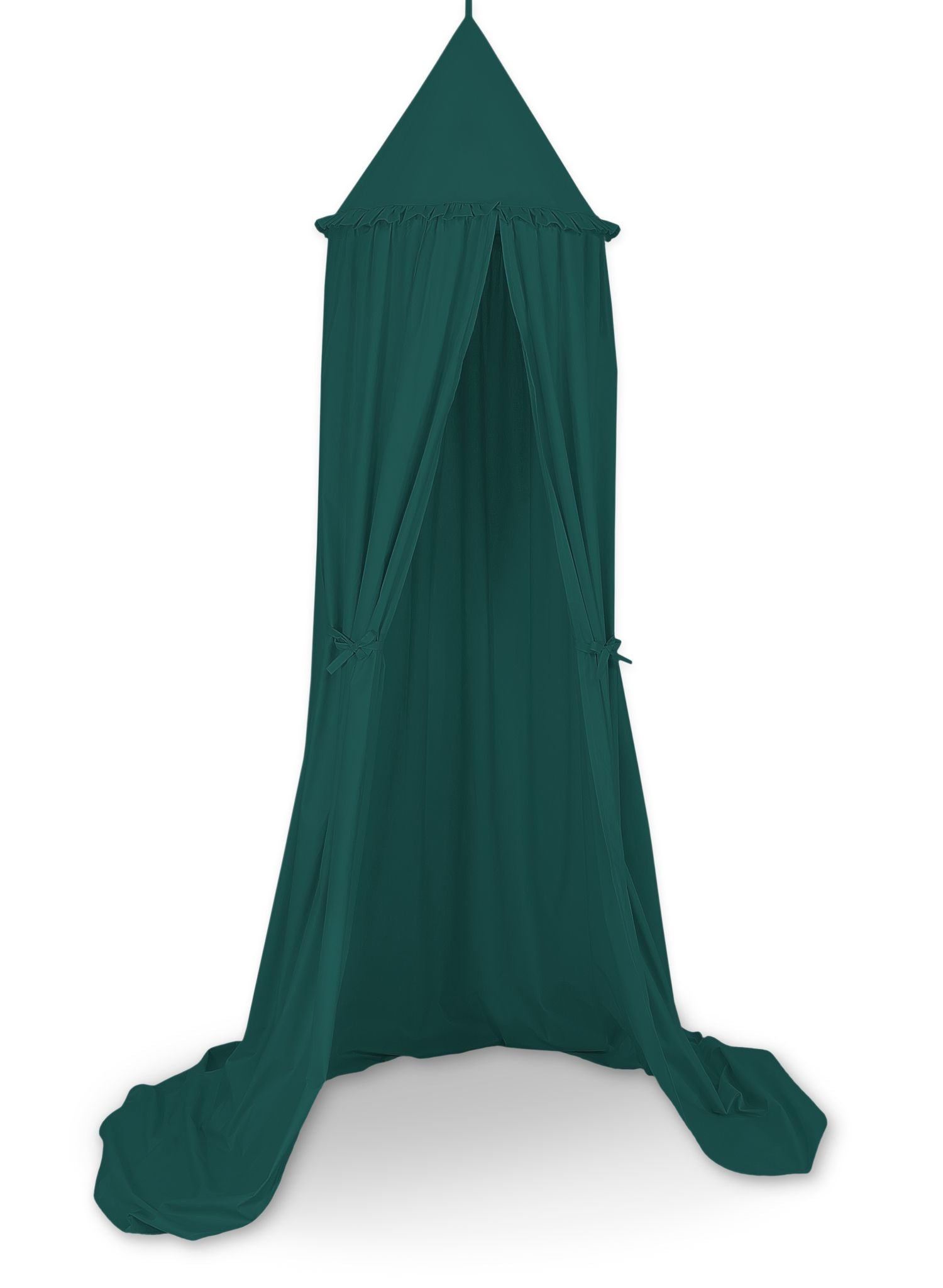 Hanging cotton canopy for children's room   - bottle green