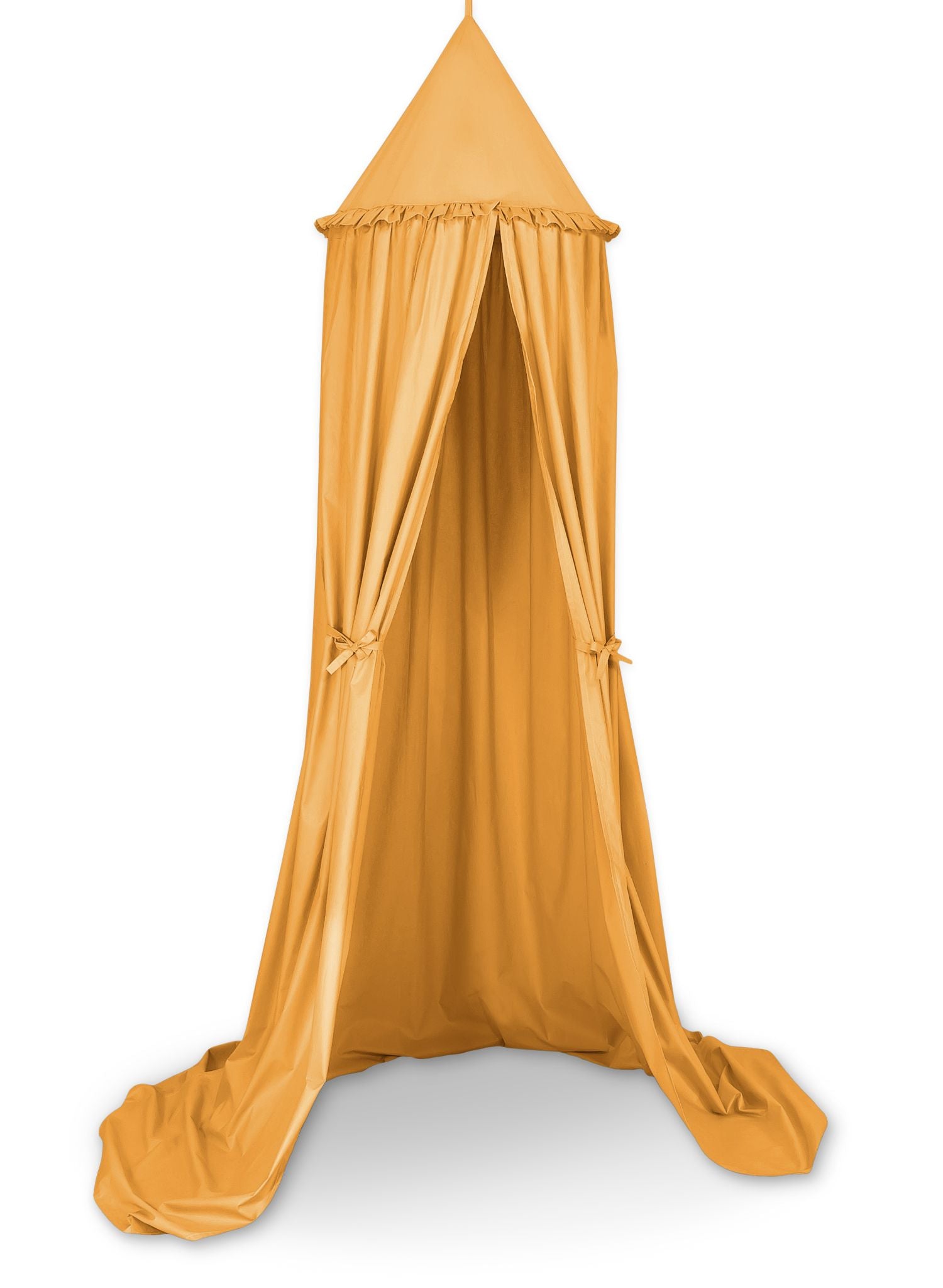 Hanging cotton canopy for children's room - honey yellow