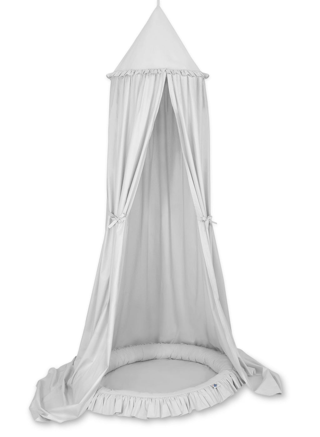 Hanging cotton canopy for children's room - gray