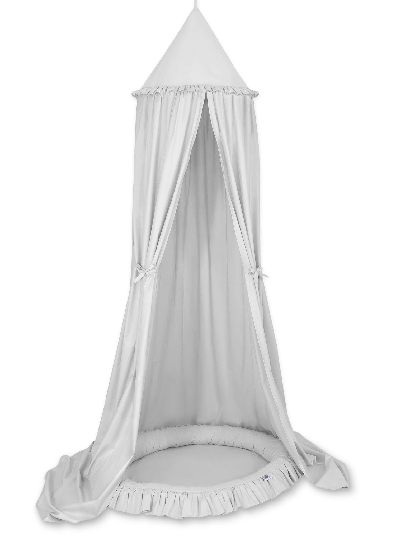 Hanging cotton canopy for children's room - gray