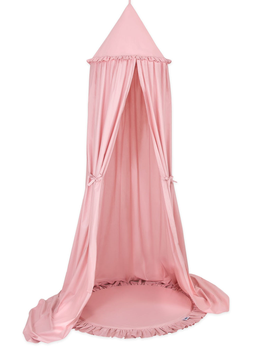 Set: Hanging baldachin for children's room cotton + Floor play mat- pastel pink