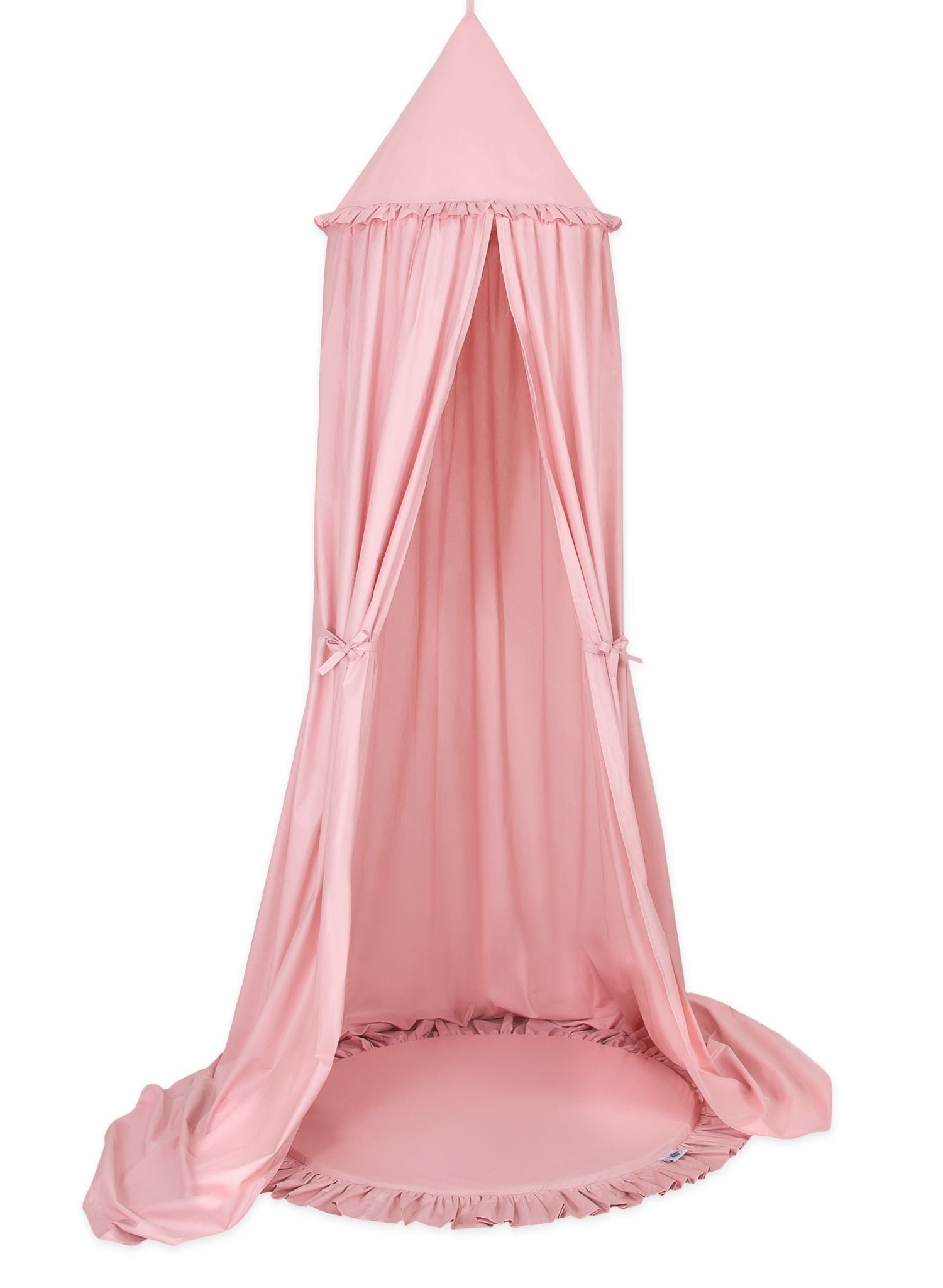 Set: Hanging baldachin for children's room cotton + Floor play mat- pastel pink