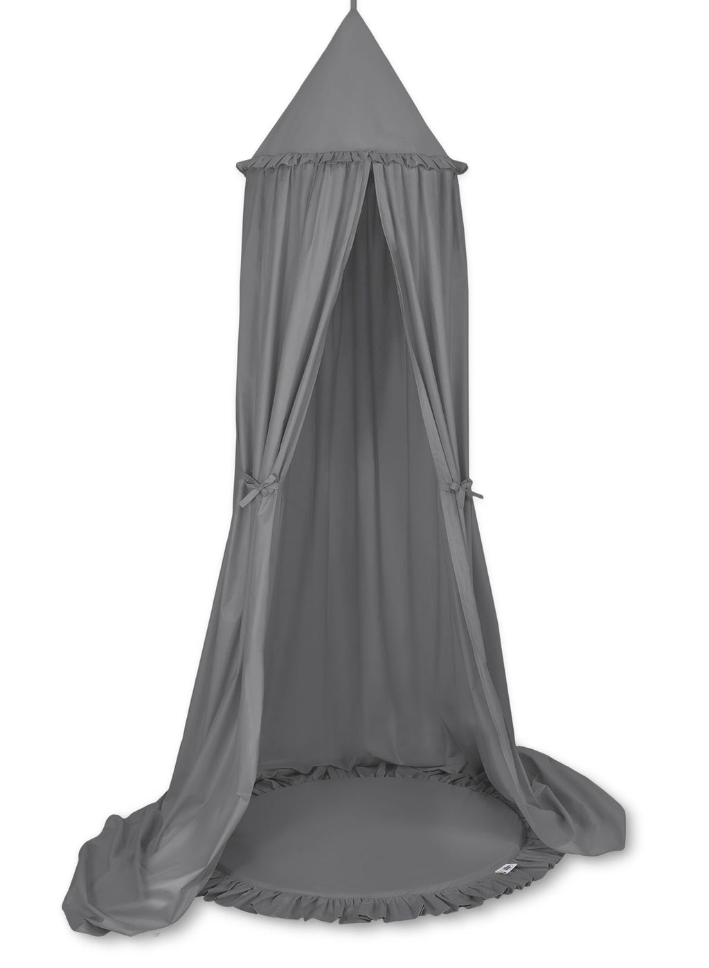Set: Hanging baldachin for children's room cotton + Floor play mat- anthracite