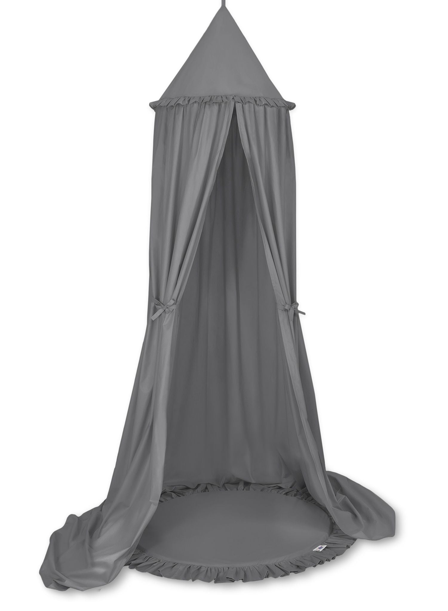 Set: Hanging baldachin for children's room cotton + Floor play mat- anthracite