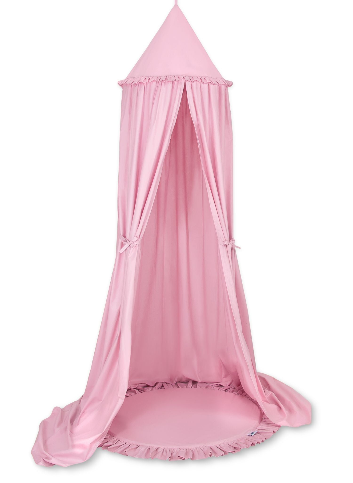Set: Hanging baldachin for children's room cotton + Floor play mat - pink