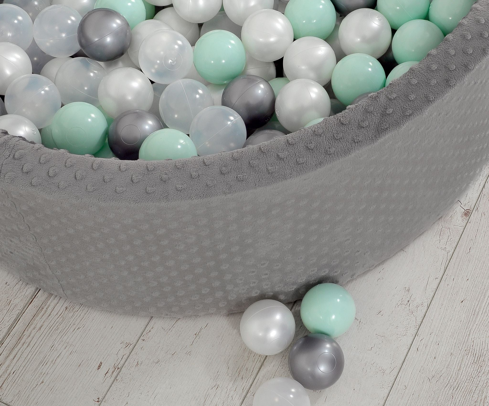 Ball-pit minky H-30 cm with balls 300pcs - dark grey