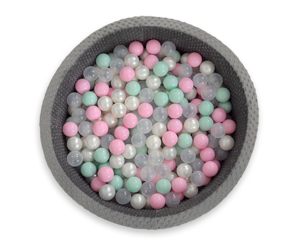 Ball-pit minky H-30 cm with balls 300pcs - dark grey