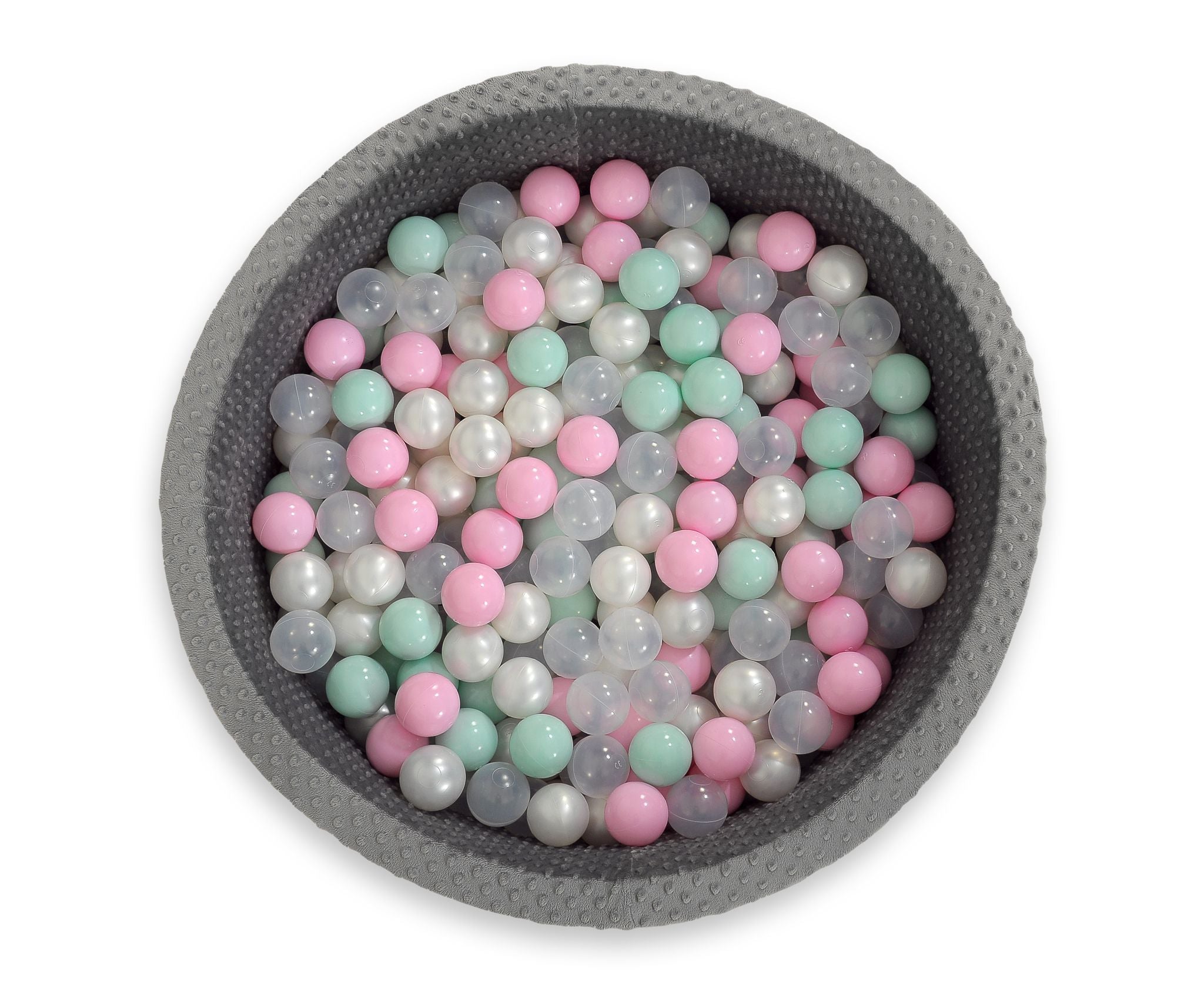 Ball-pit minky H-30 cm with balls 300pcs - dark grey