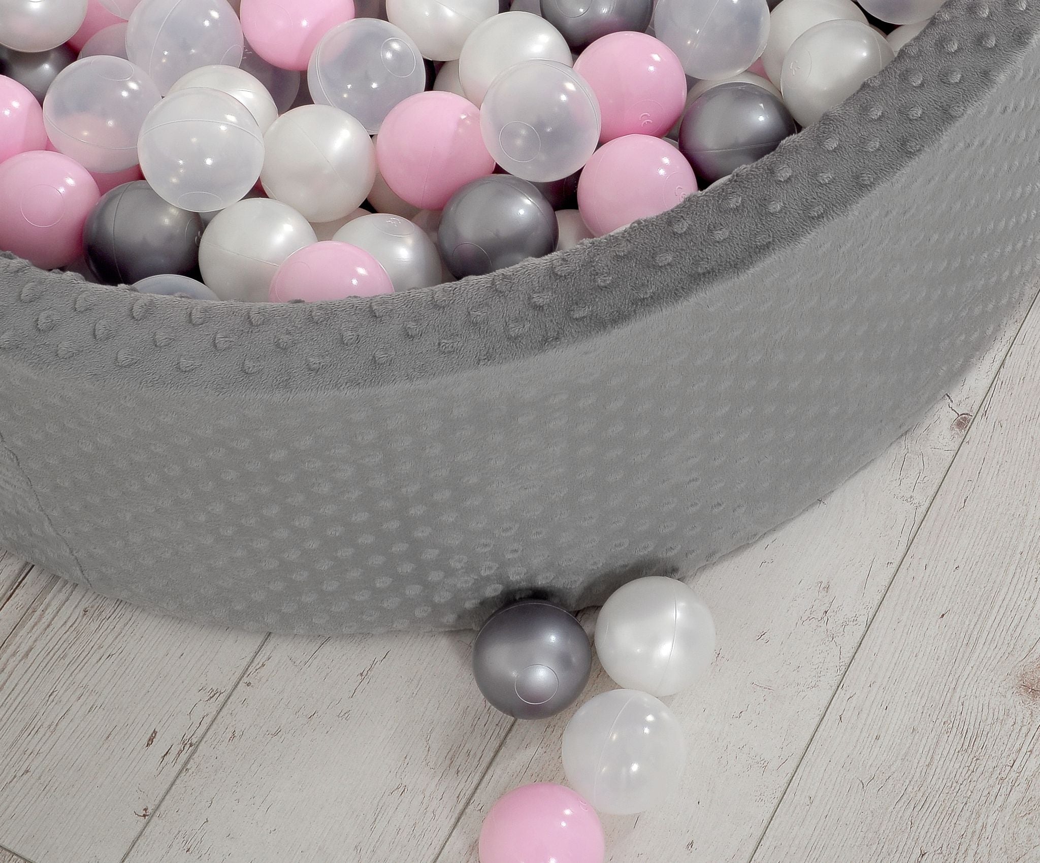 Ball-pit minky H-30 cm with balls 200pcs- dark gray