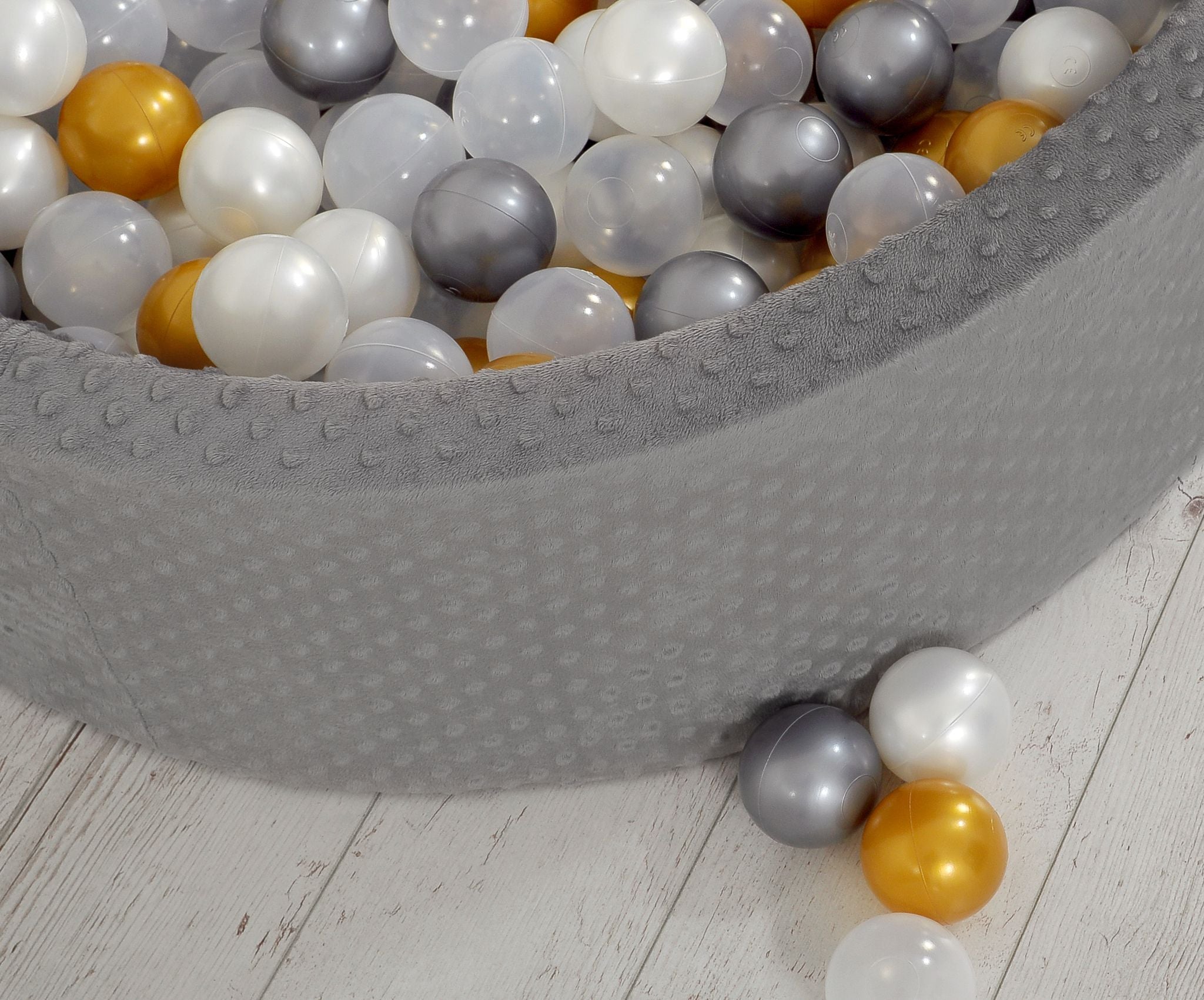 Ball-pit minky H-30 cm with balls 300pcs - dark grey