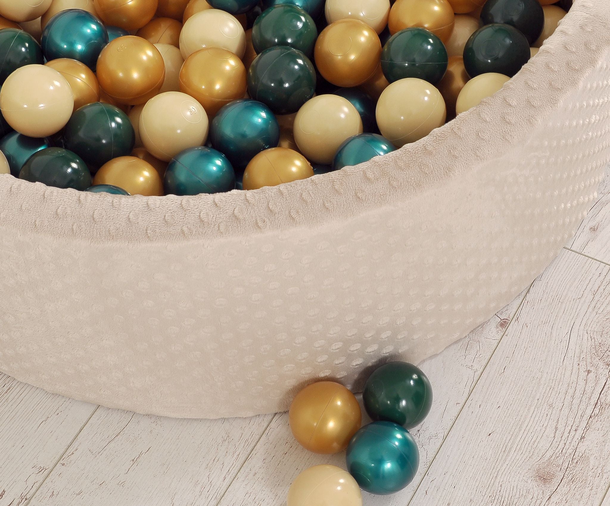 Ball-pit minky H-30 cm with balls 200pcs- beige