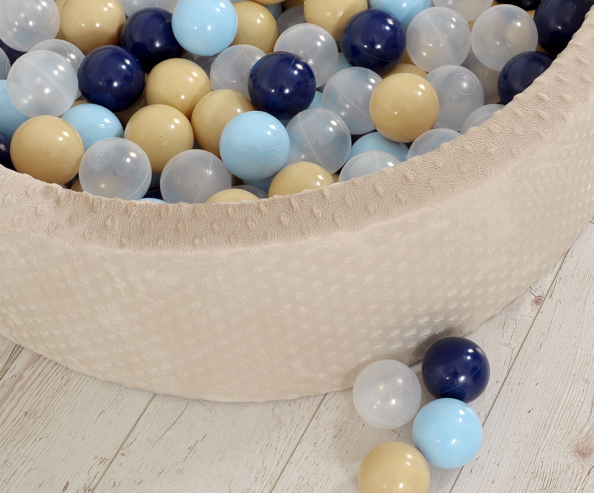 Ball-pit minky H-30 cm with balls 300pcs - beige