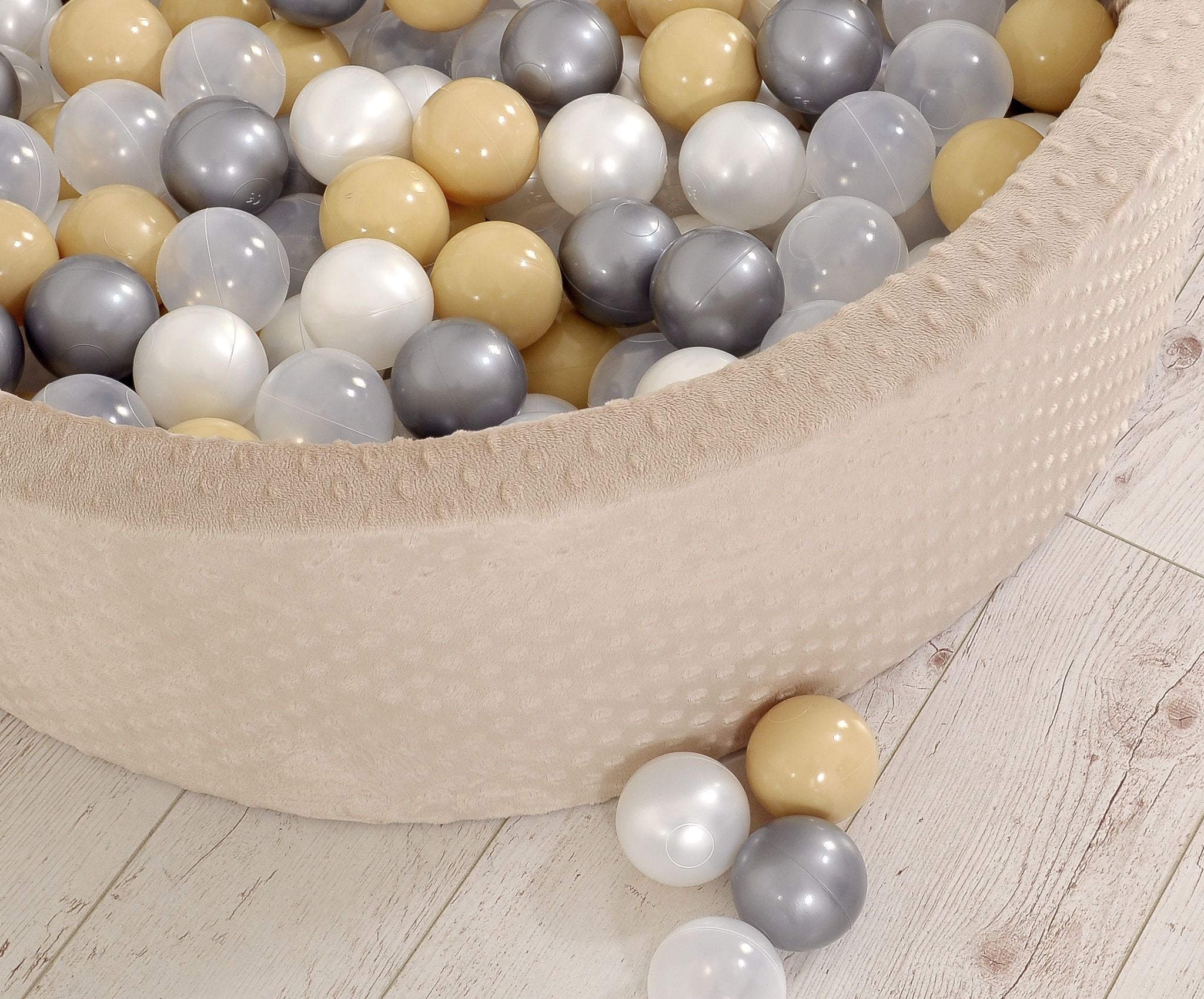 Ball-pit minky H-30 cm with balls 300pcs - beige