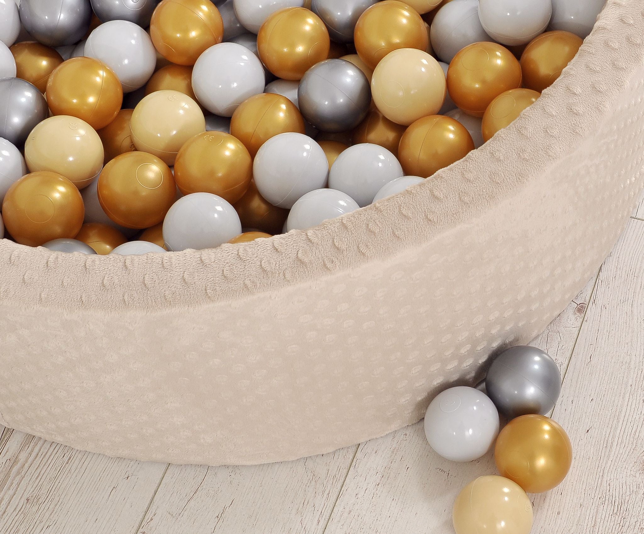 Ball-pit minky H-30 cm with balls 300pcs - beige