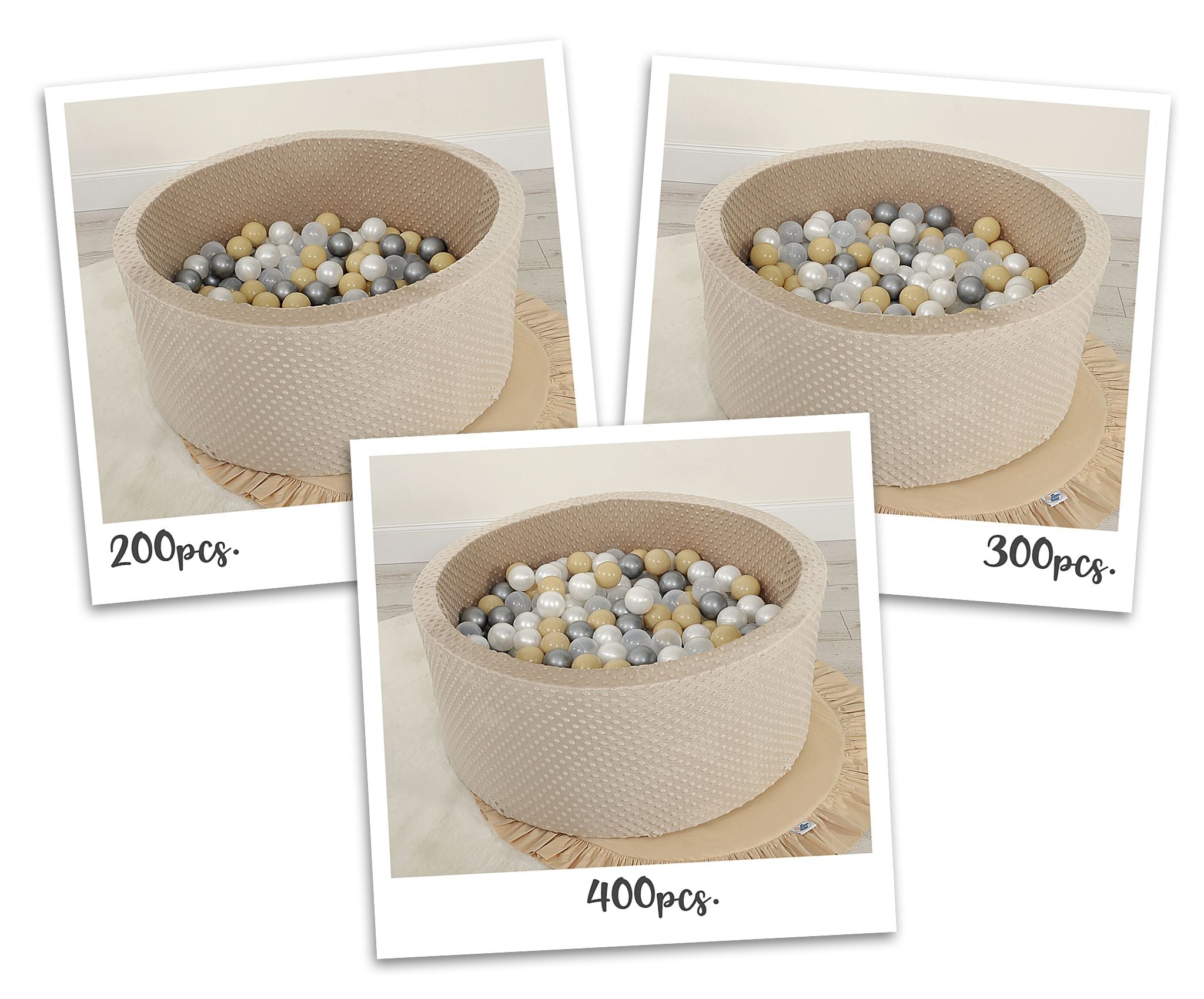 Ball-pit minky H-40 cm with balls 200pcs- beige
