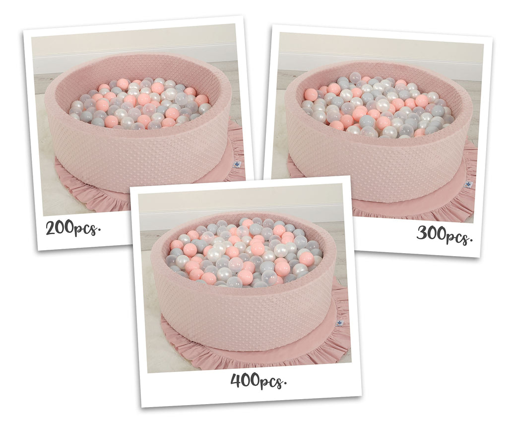 Ball-pit minky H-30 cm with balls 200pcs- blush