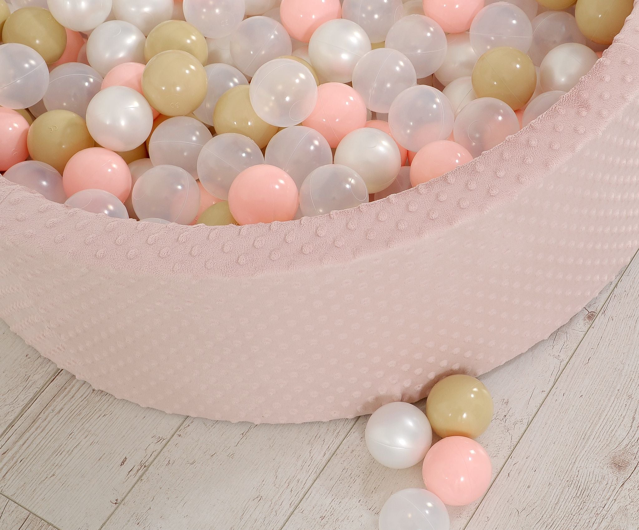 Ball-pit minky H-30 cm with balls 200pcs- blush