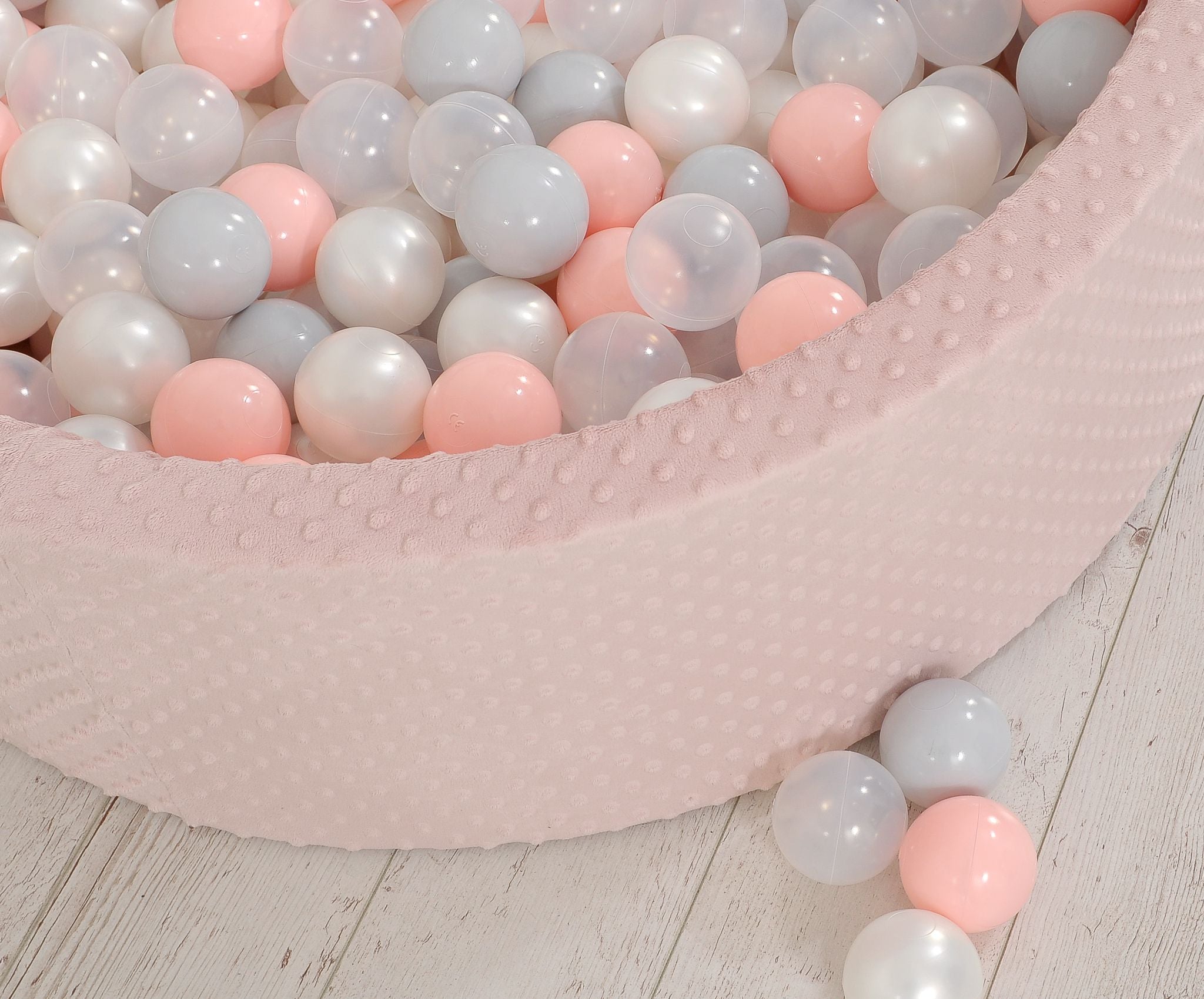 Ball-pit minky H-30 cm with balls 200pcs- blush