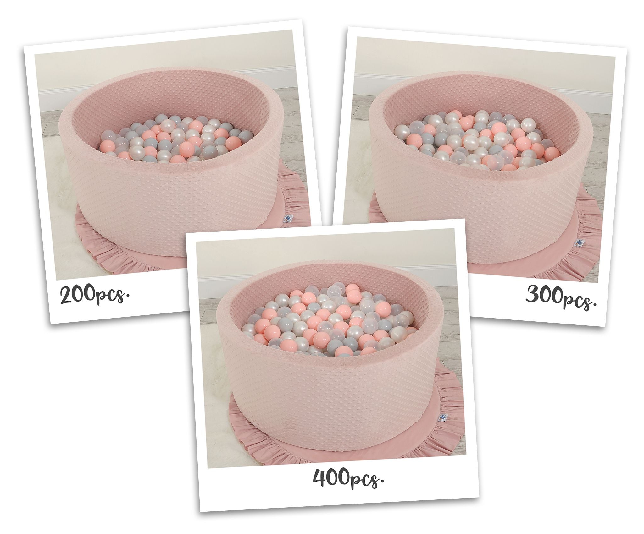 Ball-pit minky H-40 cm with balls 200pcs- blush